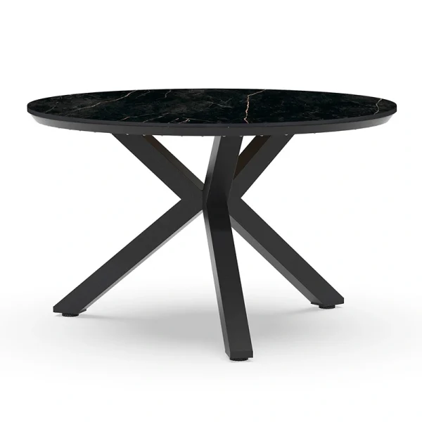 Tierra Outdoor Oblong Tuintafel Marble Charcoal - Ø120 cm