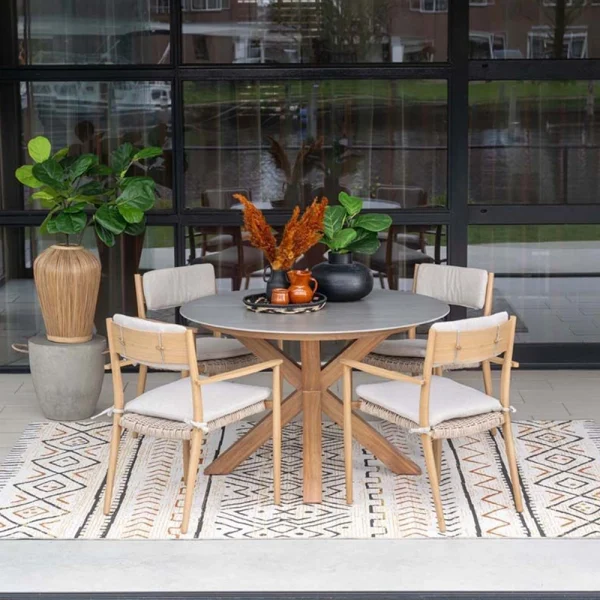 Garden Impressions Lowland Tuintafel Napoli Sand - Ø120 cm - Afbeelding 3