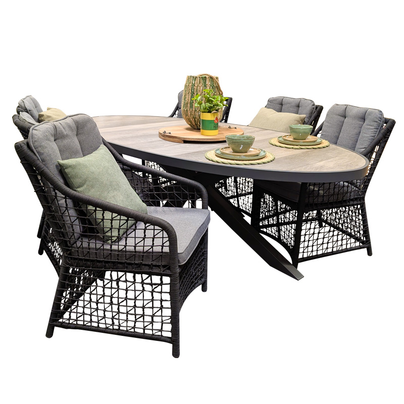 Altos Tuintafel Ovaal Antraciet - 240x116 cm - Afbeelding 4